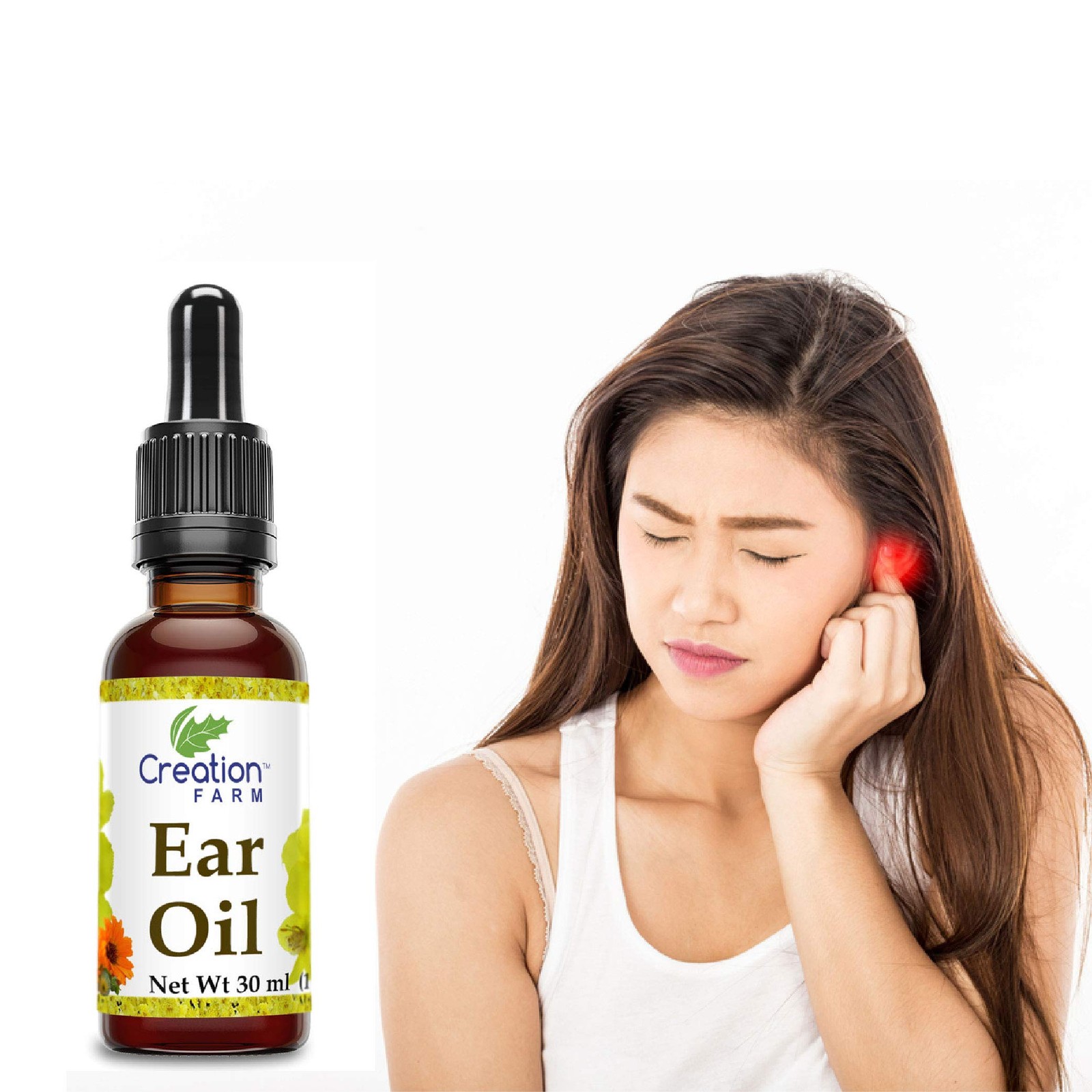 Creation Farm Ear Oil Drops with Mullein, Calendula, 1.01 Fl Oz (Pack of 1)