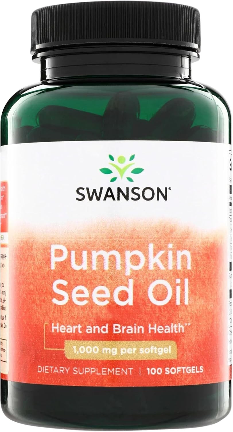 Swanson Pumpkin Seed Oil Softgels, 1,000 mg, 100 Count