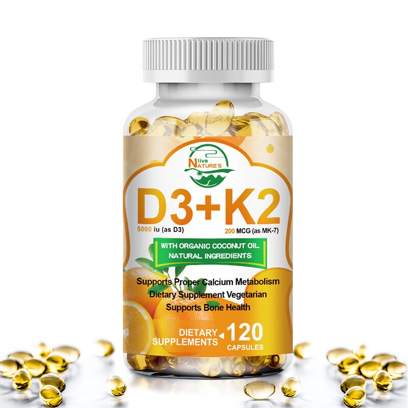 1-4 Packs Vitamin K2 (MK7) D3 5000 IU Supplement, BioPerine Capsules, Immune USA