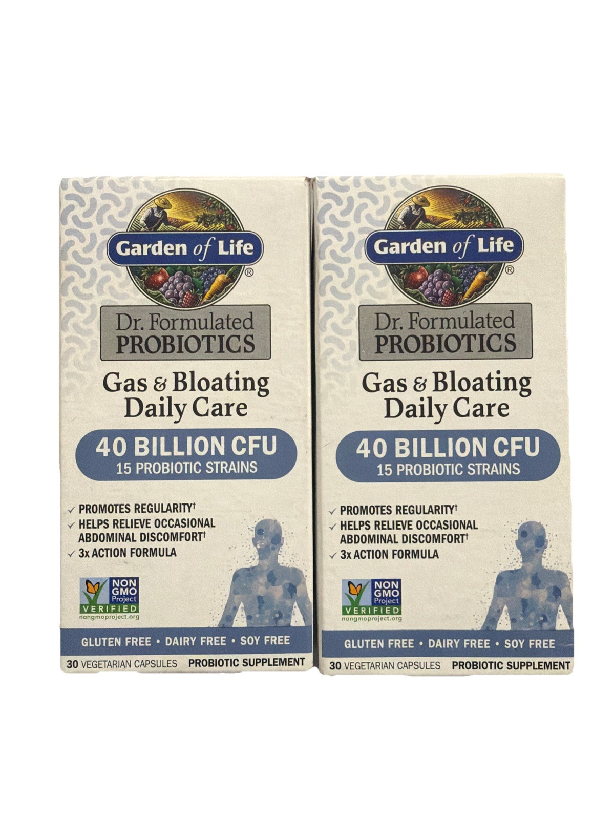 2 PACK – Garden Of Life Probiotics Gas Bloating Daily Care 40 Billion CFU 07/26+