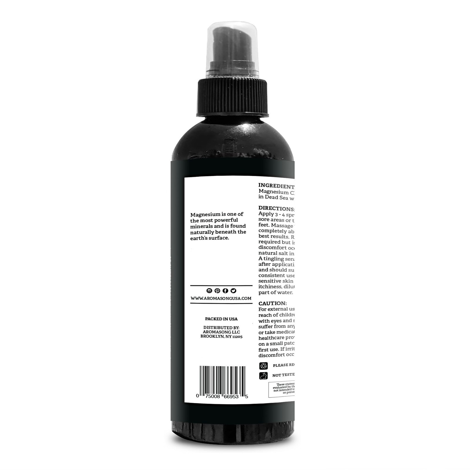 Aromasong Magnesium Spray – Extra Strength (23mg in Each 8 Fl Oz (Pack of 1)