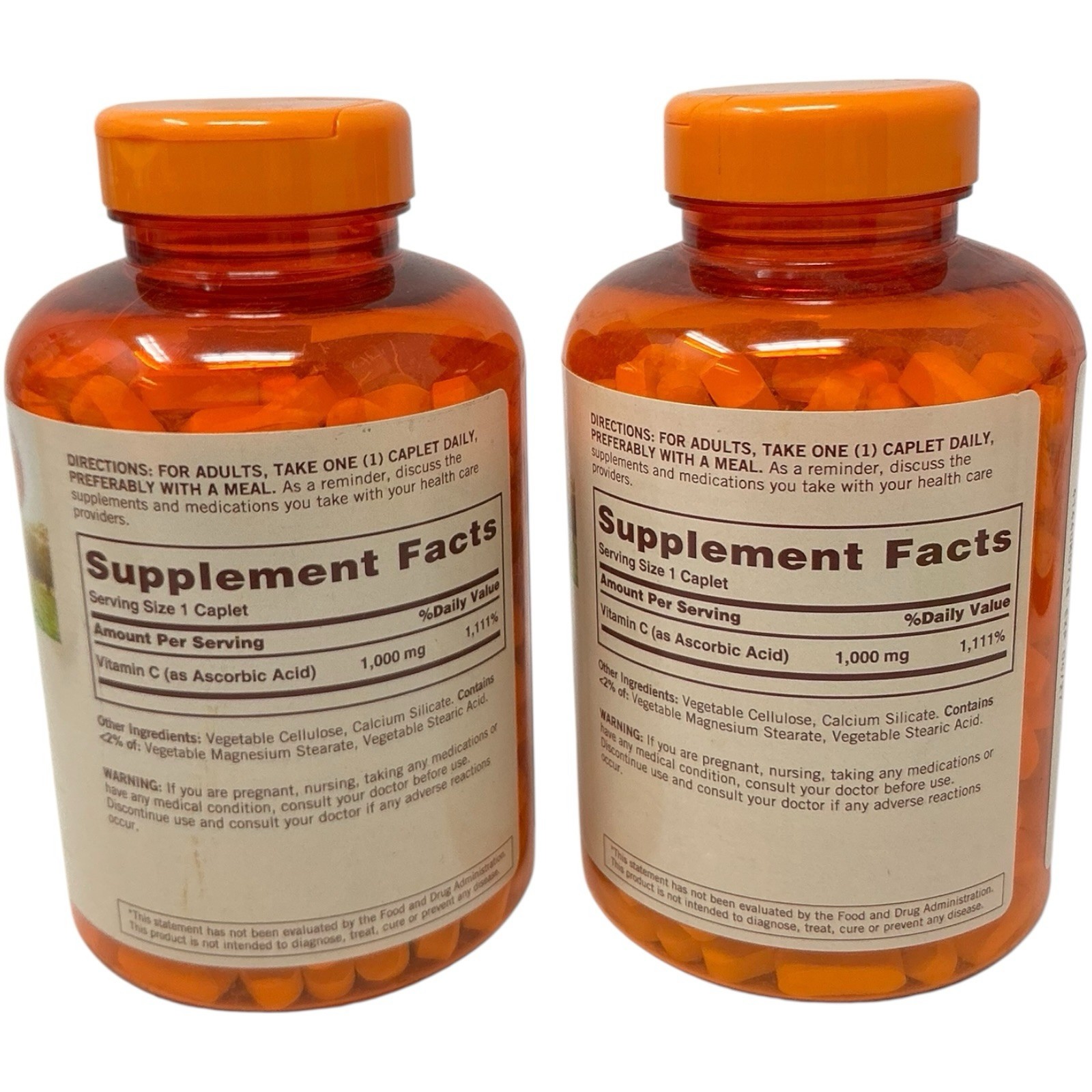 LOT OF 2-300ct Sundown Vitamin C 1000mg Double Pack 600 total caplets NON-GMO