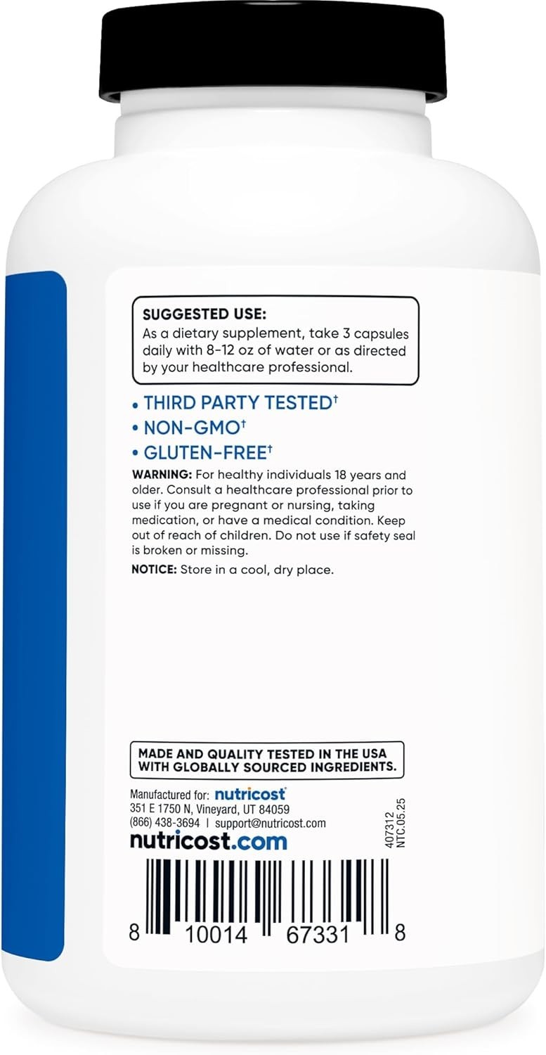 Nitric Oxide Booster 2250mg, 180 Capsules – 750mg Per Casule, 60 Servings – G…