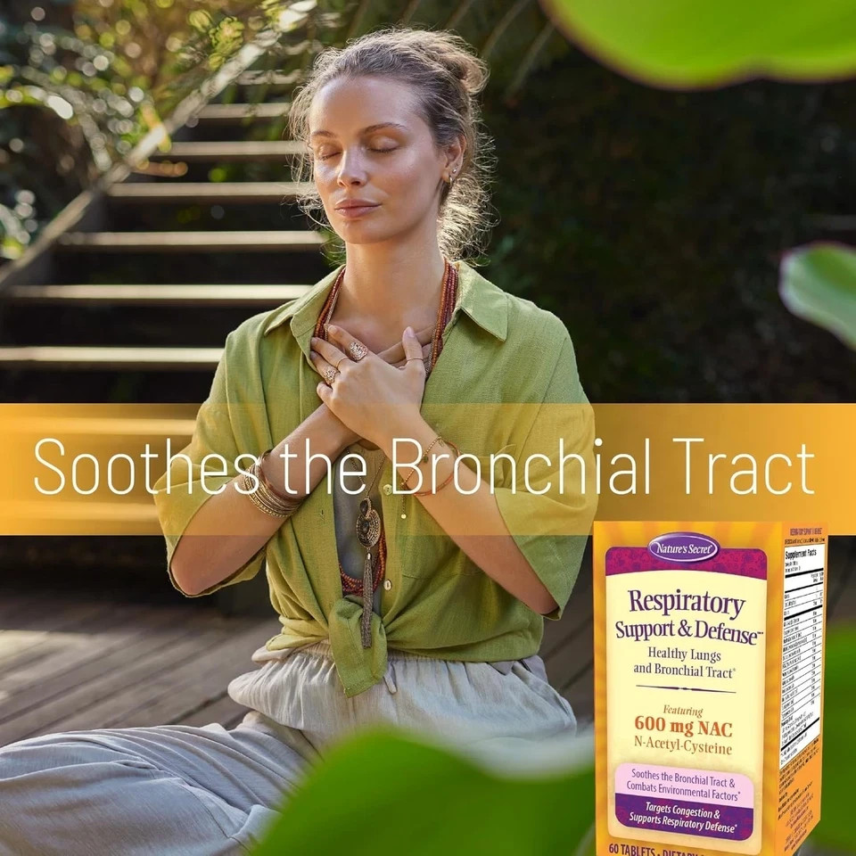 Nature’s Secret Respiratory Support & Defense 60 Tablets Each (Pack of 3)