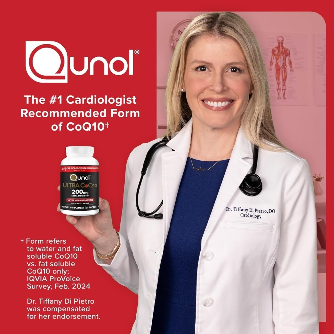Qunol CoQ10 200mg 90 Count Softgels Ultra Absorption Heart & Energy Support