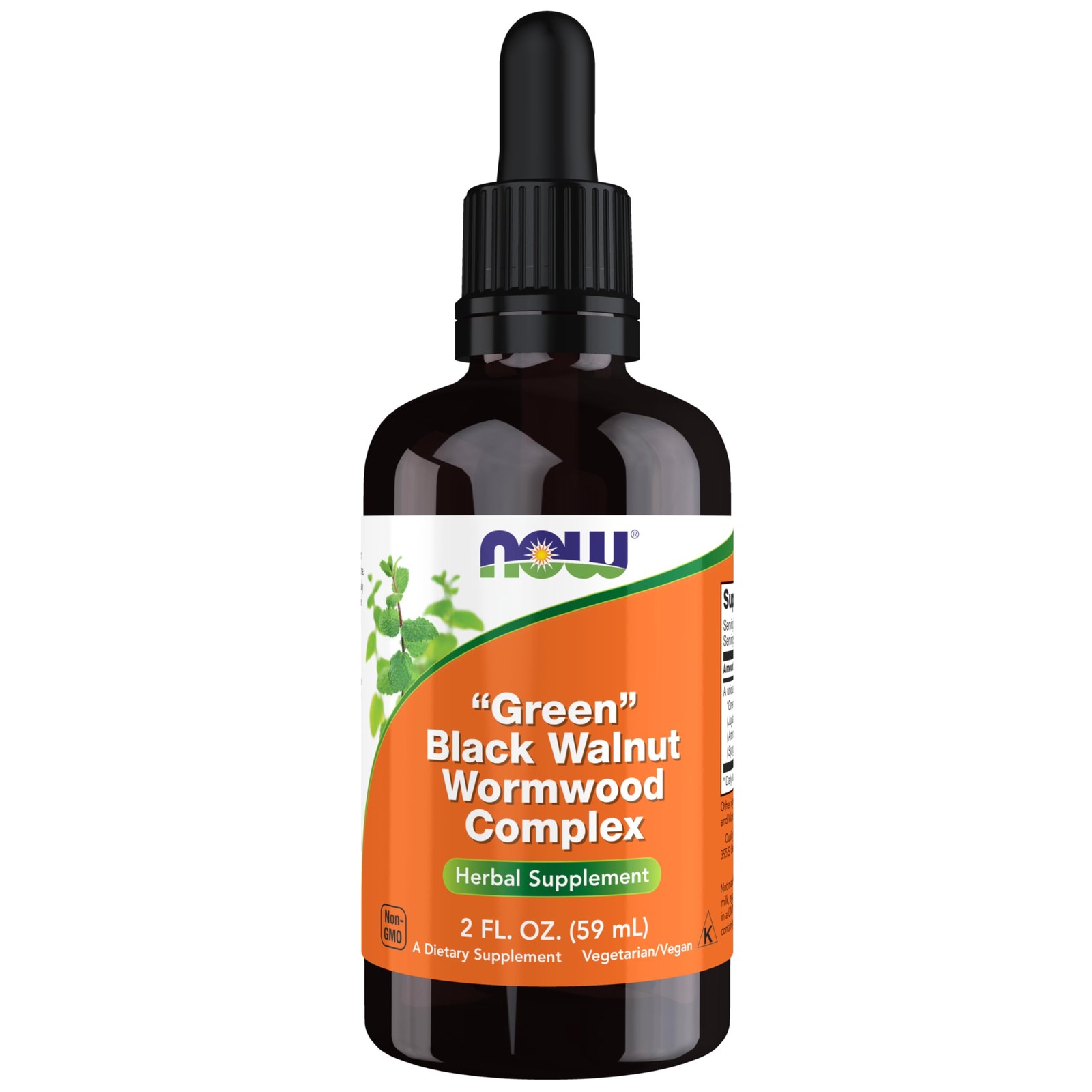 NOW Supplements, Green Black Walnut Wormwood 2 Fl Oz (Pack of 1), Dark Brown