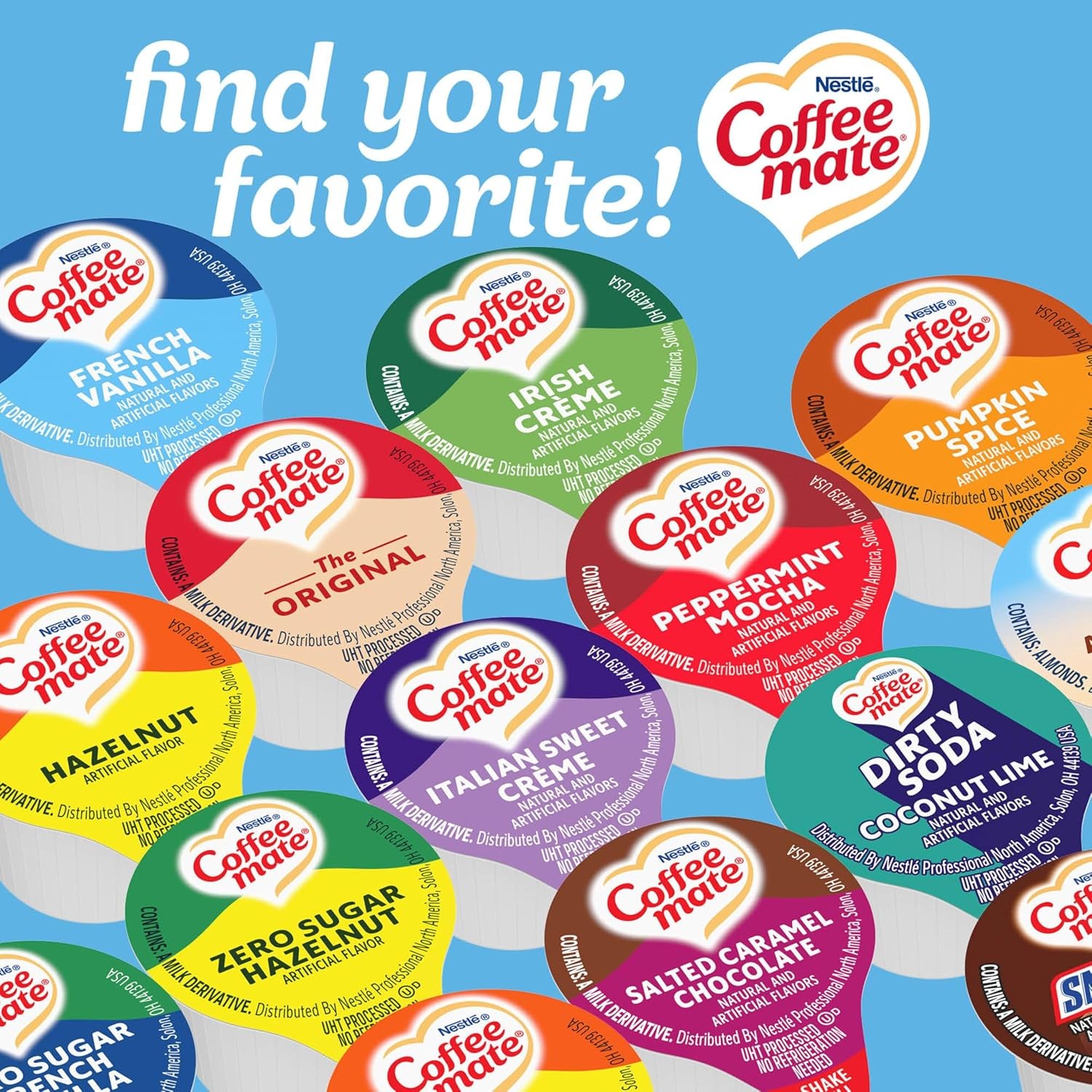 Nestle Coffee mate Creamer, French Vanilla, Liquid Creamer Singles,…