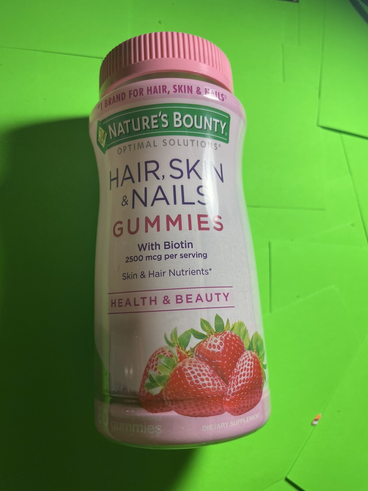 Hair, Skin & Nails Gummies with 2500 Mcg Biotin Health & Beauty