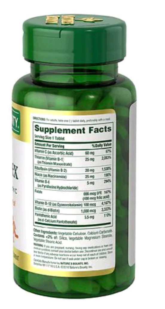 Nature’s Bounty Super B-Complex + Folic Acid & Vitamin C 150 Tablets
