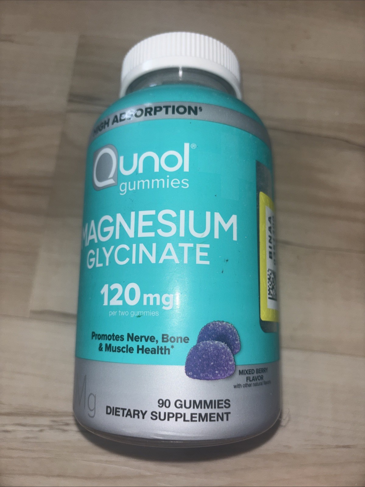 Qunol Magnesium Glycinate Mixed Berry Flavor 90 Gummies -2 per serv EXP 5/2027