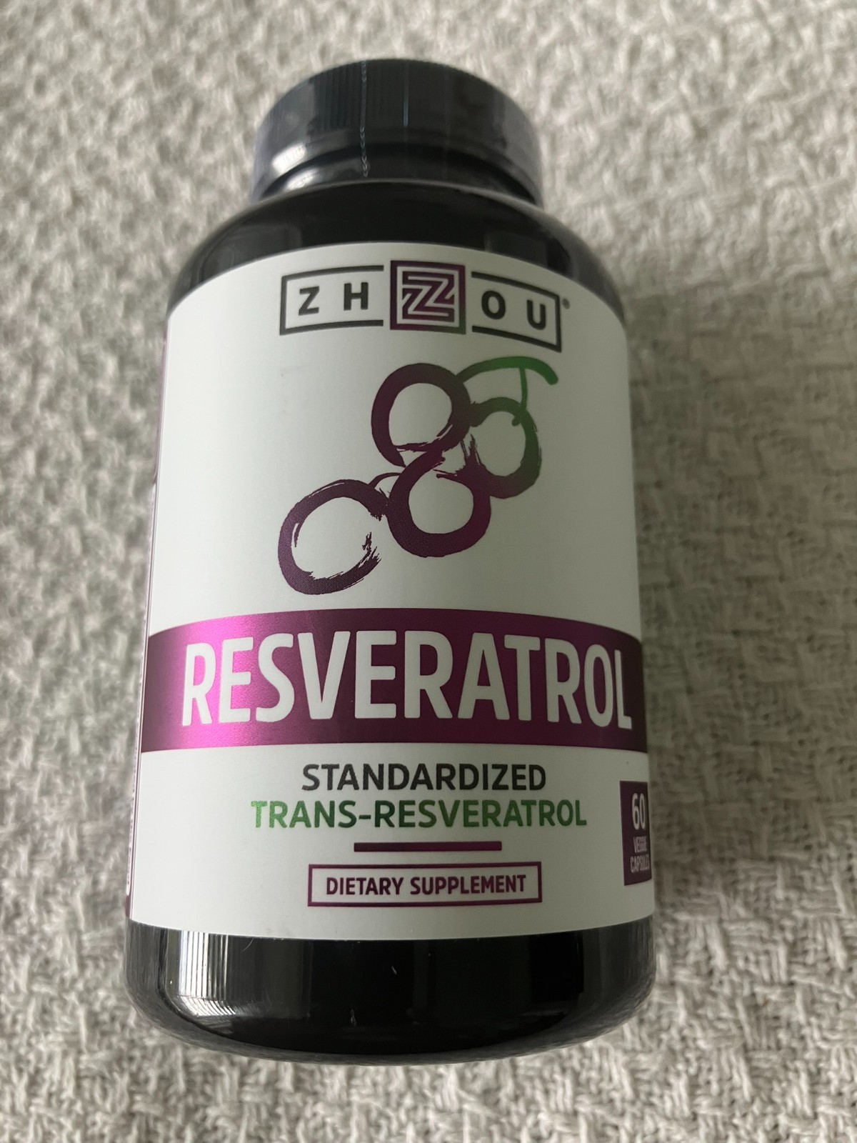 Zhou Nutrition, Resveratrol, 60 Veg Caps 1000 mg – New, sealed – expires 01/2029