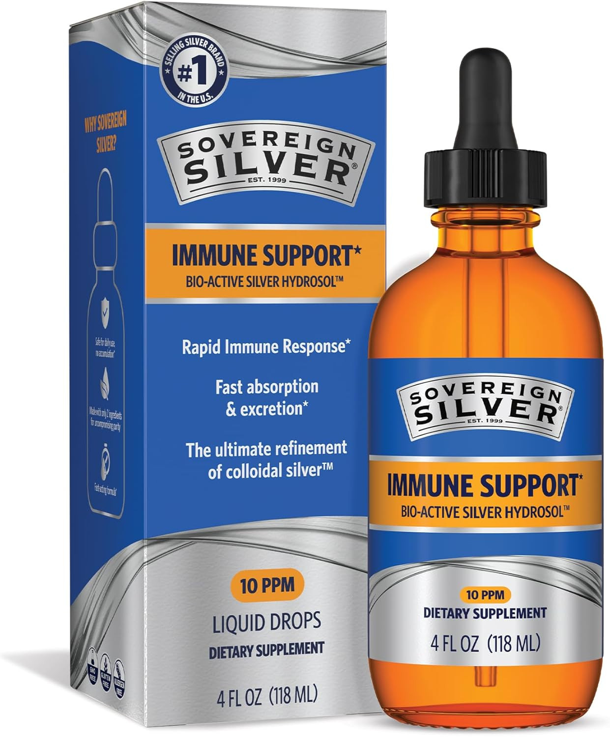 Immune Support – Colloidal Silver Hydrosol, 4 Fl Oz