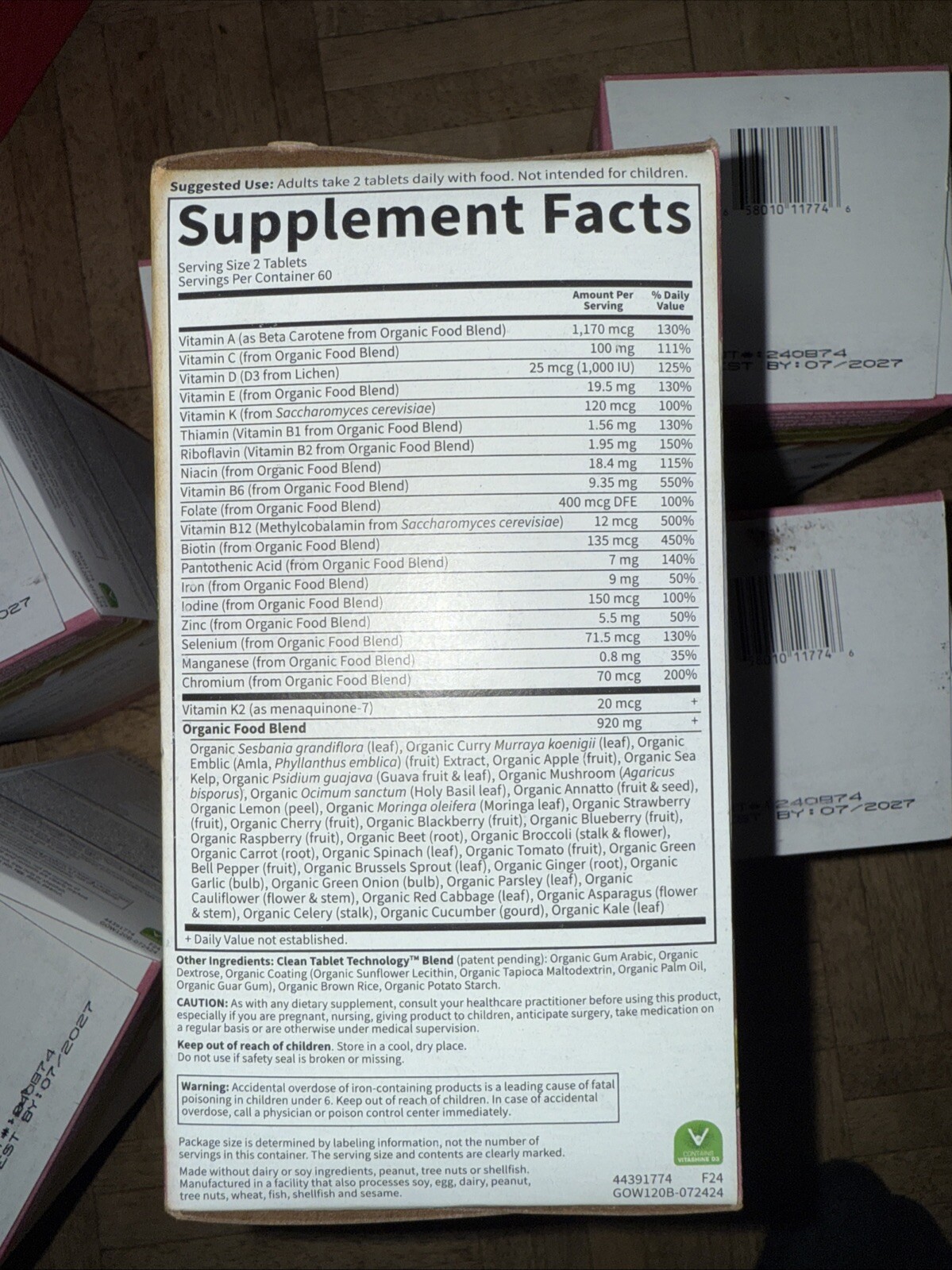 Garden of Life Mykind Organics Women’s Multivitamin 120 Tablets) Exp 7/26