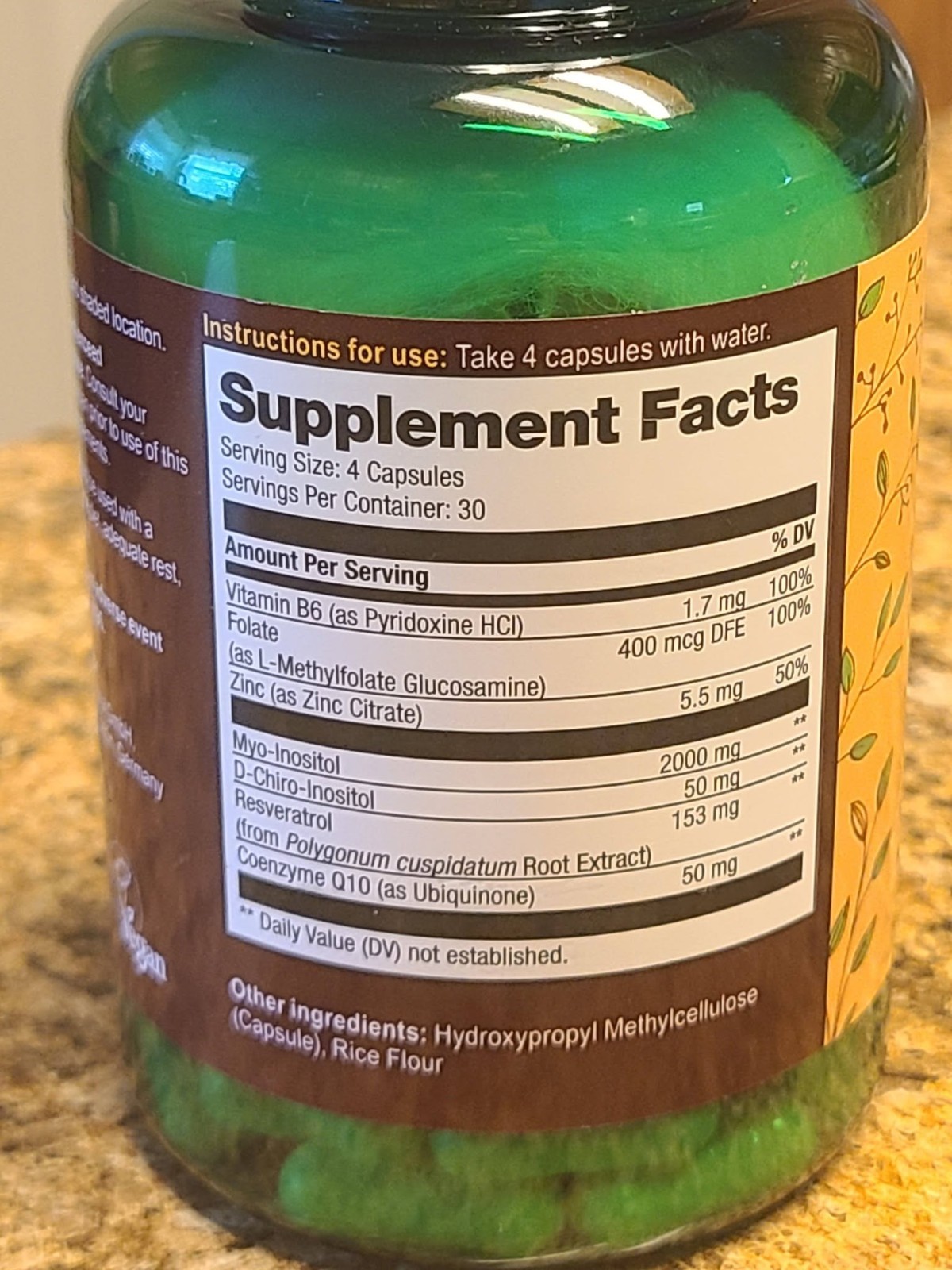 Vegavero Myo-Inositol & D-Chiro Inositol + Folate 120 Capsules NEW/SEALED 05/27