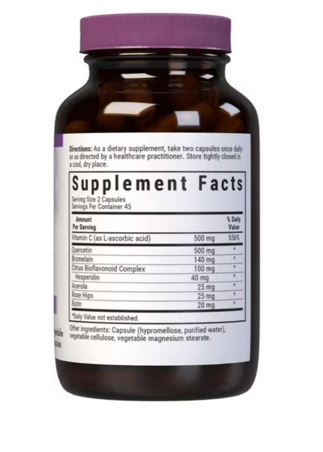 Bluebonnet Super Quercetin W/ Bromelain, Vitamin C & Rose Hips 90 Veg Capsules