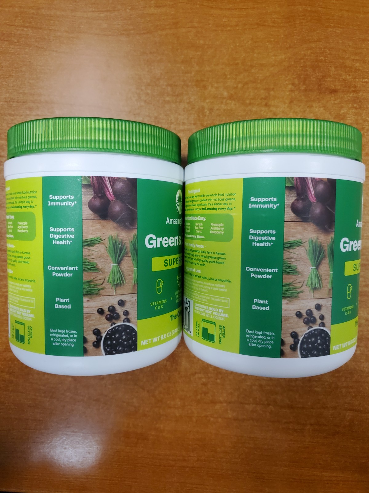 2 Pack: Amazing Grass Super Greens Powder Original 8.5oz ea Exp 7/31/26 1002-D1
