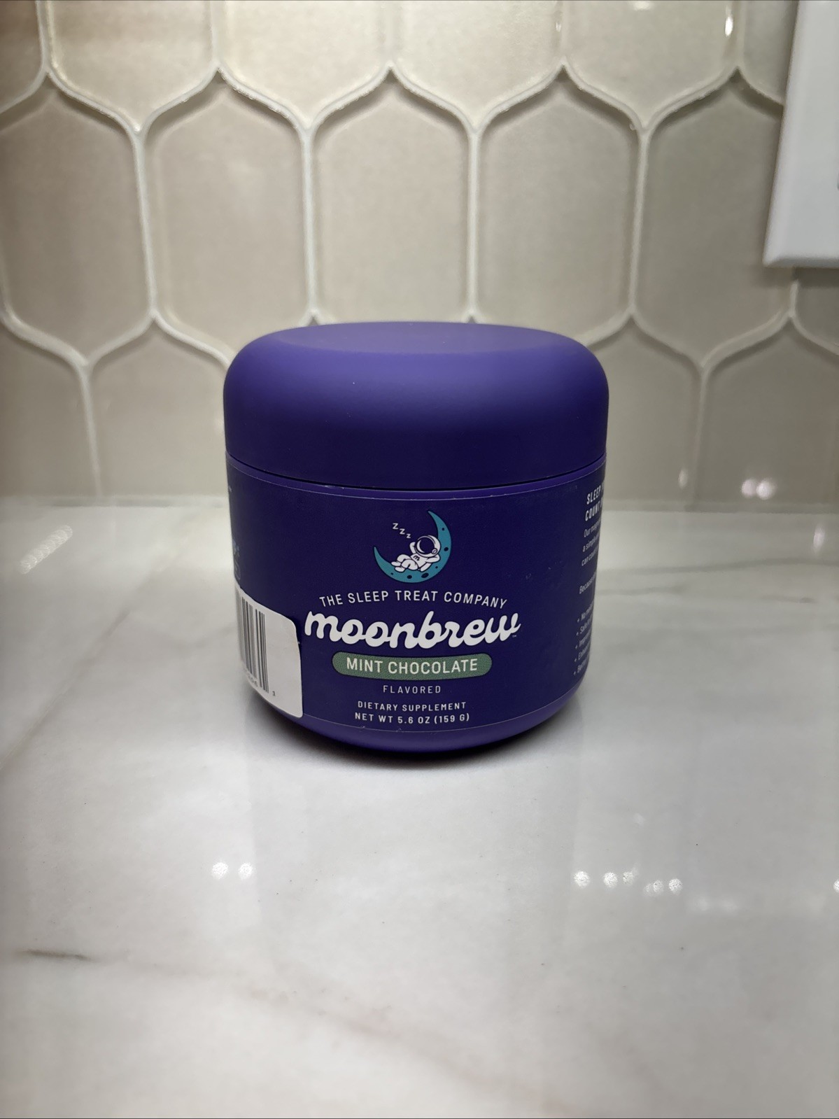 Moonbrew Mint Chocolate Magnesium Sleep Aid 25 Servings Enhance REM Sleep