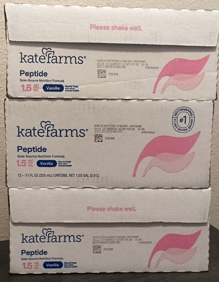 3 Kate Farms Vanilla Organic Peptide 1.5 Cal/ML 36 cartons – 11 FL OZ Ex 3/27