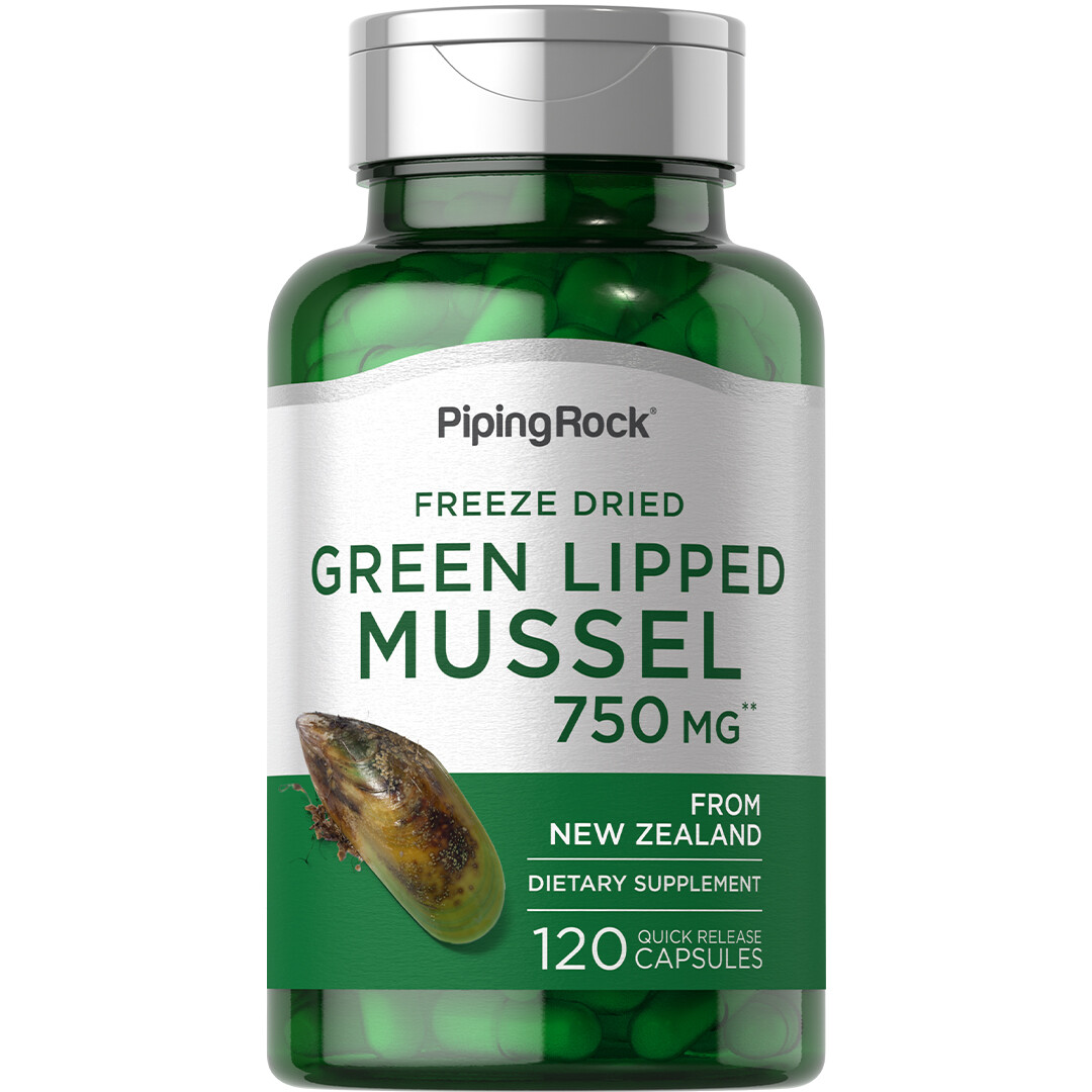 Green Lipped Mussel Capsules | 750mg | 120 Count | Non-GMO | by Piping Rock