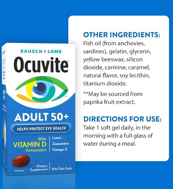 Bausch + Lomb Ocuvite Adult 50+ Eye/Vision Health w/ Vitamin D Lutein 50