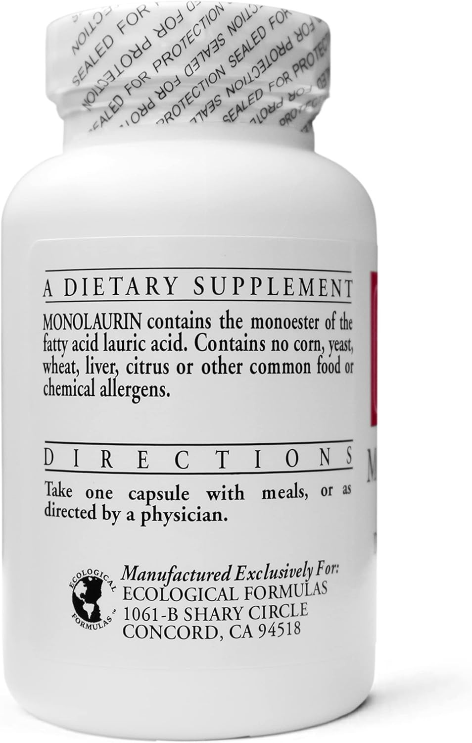 Ecological Formulas 600 mg Monolaurin – Two Individually 90 Count (Pack of 2)