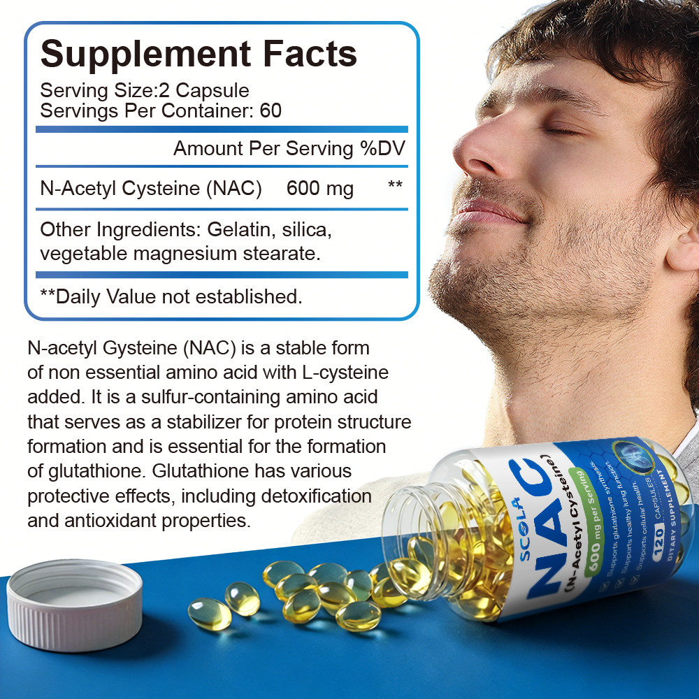 NAC (N-Acetyl Cysteine) 600mg Supports Antioxidant Detoxifying Lung Health