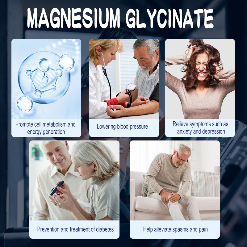 Magnesium Glycinate 1330mg 120 Capsules for Calm, Stress, Sleep, Leg Cramp,Heart