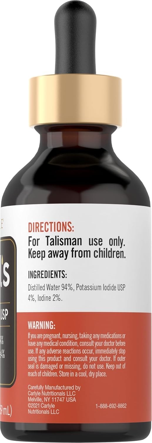 Lugols Iodine 2% Liquid Drops 2 fl oz Potassium Iodide Solution 2oz