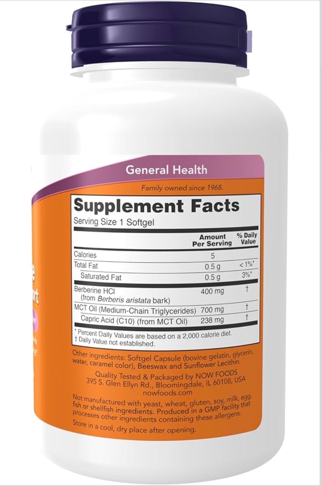 NOW Foods Berberine Glucose Support Medicinal herb Softgel – 90 Count (1418)