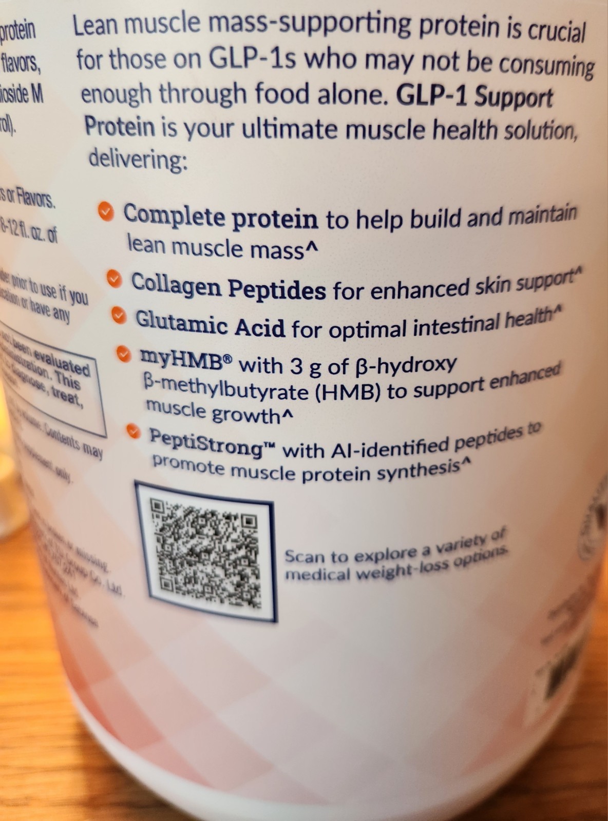 Whole Health RX GLP-1 Support Protein Powder – Chocolate (2.5 lbs./25 Servings)