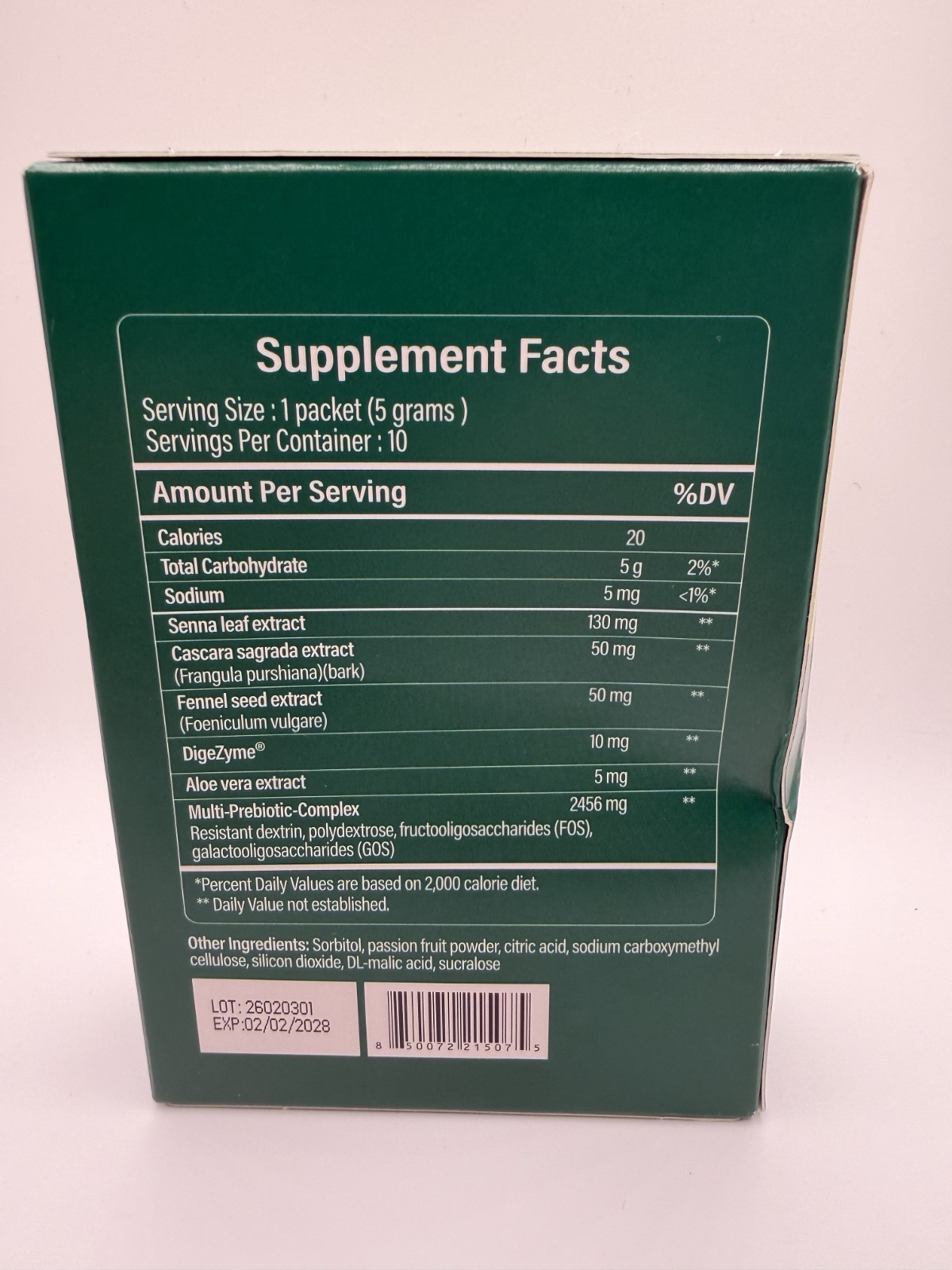 EGUOO Pure Gut Detox Colon Cleanse Senna Cascara Fennel Aloe Prebiotic 10 Packet