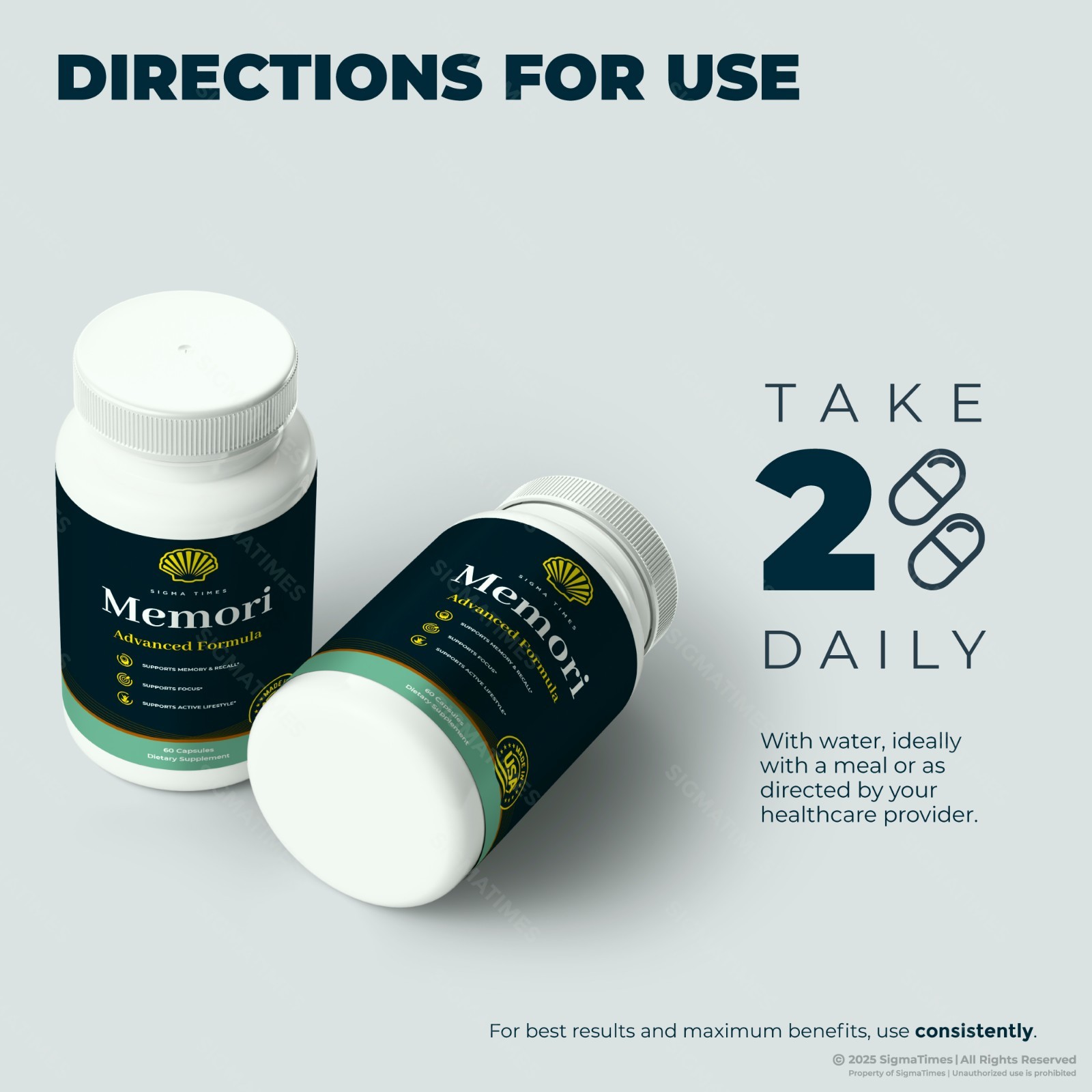 Memori Capsules, Advanced Formula, Brain Health & Memory Pills – 3 Pack
