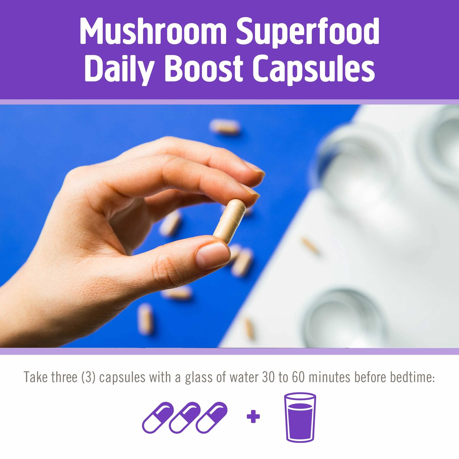 Om Mushroom Superfood Sleep Capsules 90 Count Melatonin Reishi L Theanine