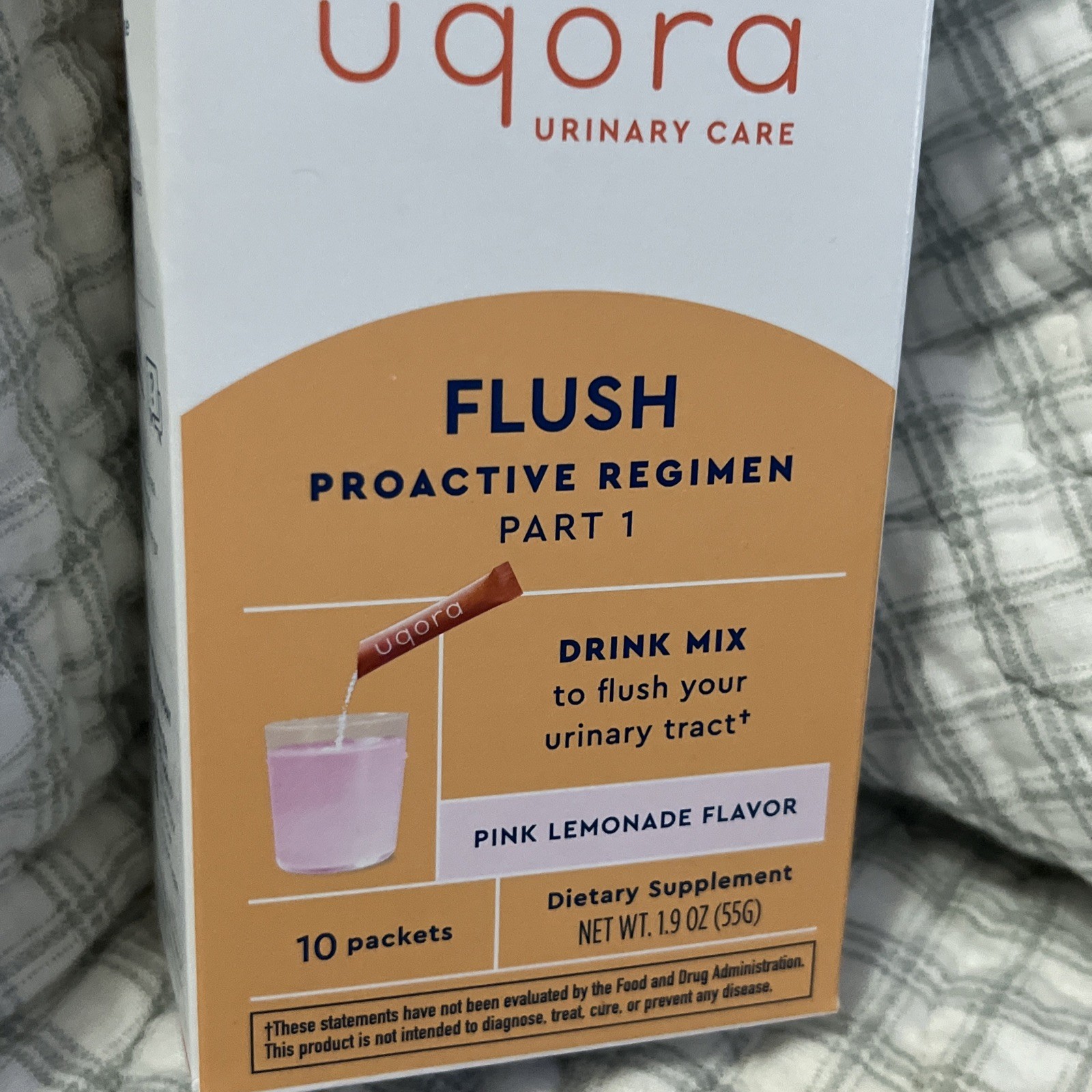 Uqora Drink Mix 1 FLUSH Supplement 10 Packets Pink Lemonade Exp 12/26 women