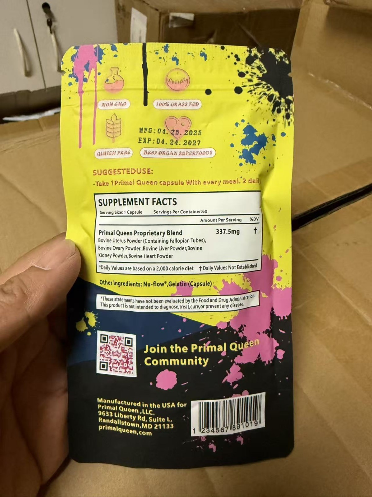 3 PCS New Primal Queen Supplement for Women 60 CountsBeef Organ – Free Shipping