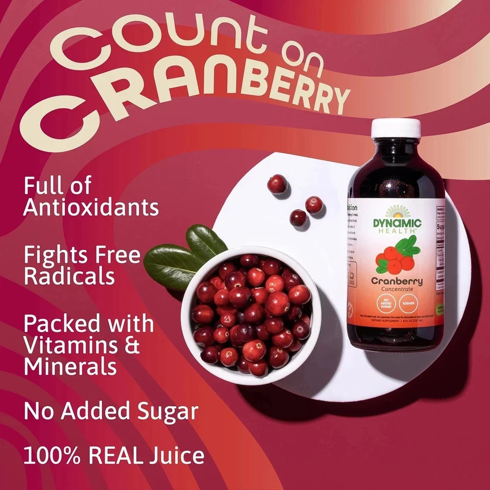 Dynamic Health Cranberry Concentrate 8 fl. oz Each (Pack of 3)