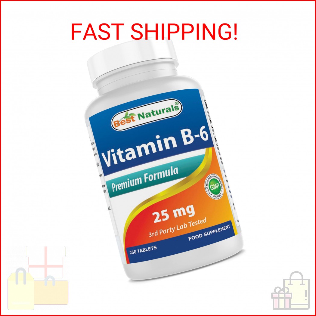 Best Naturals Vitamin B-6 25 Mg Tablets, 250 Count