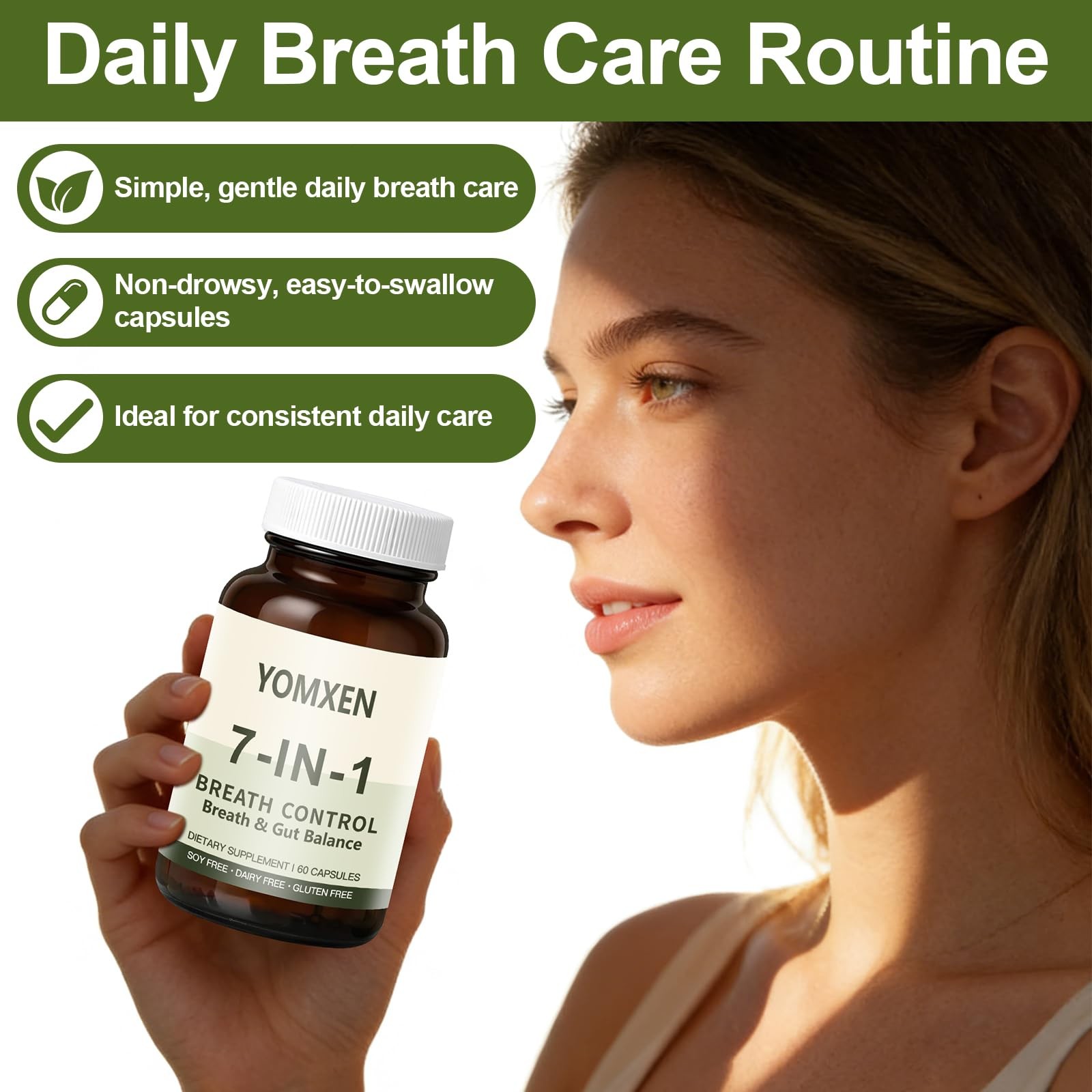 Breath and Gut Balance, 7-in-1 Advanced 1 Count (Pack of 60)