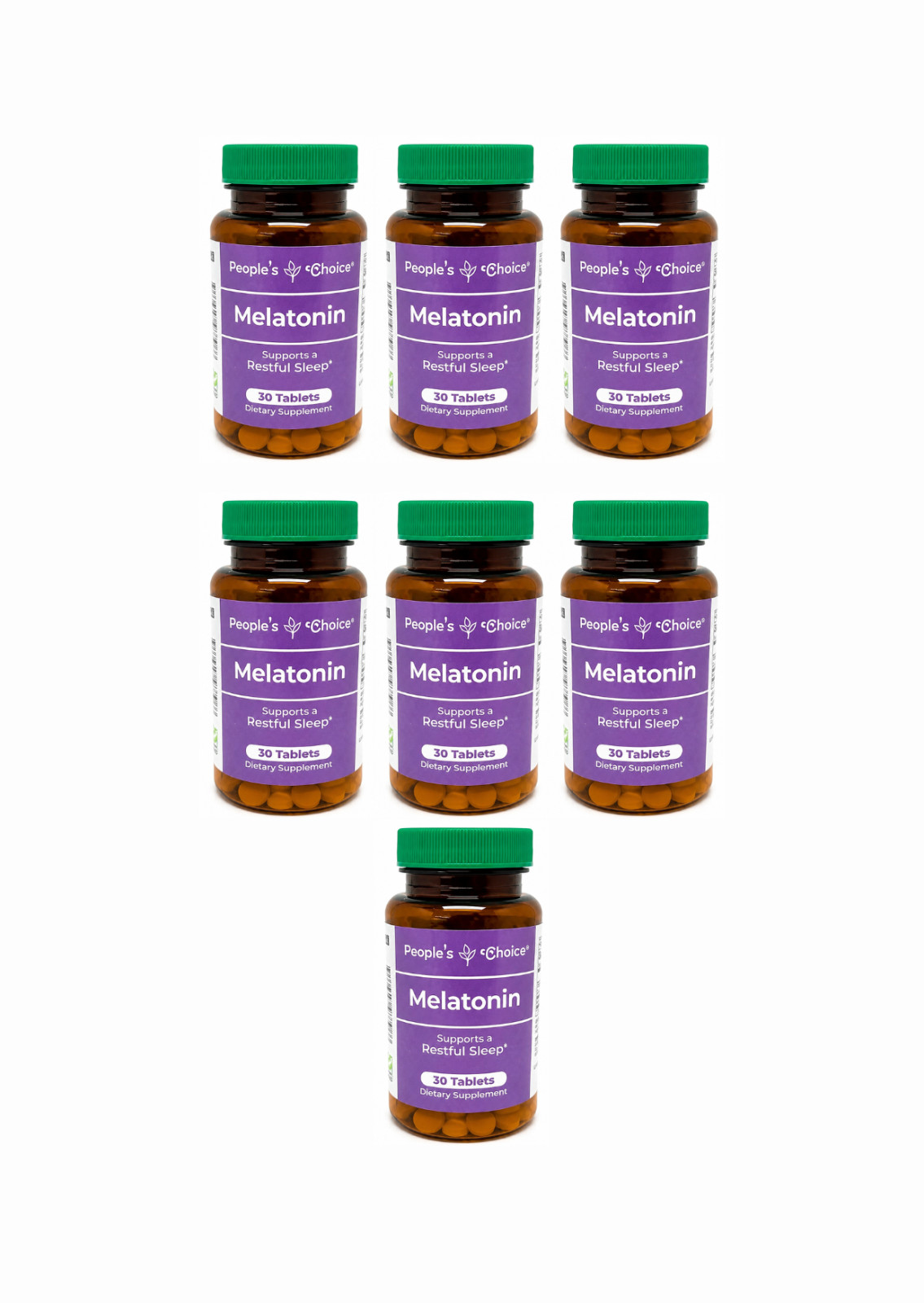 People’s Choice Melatonin 30 Tablets 7 Pack Sleep Support Supplement