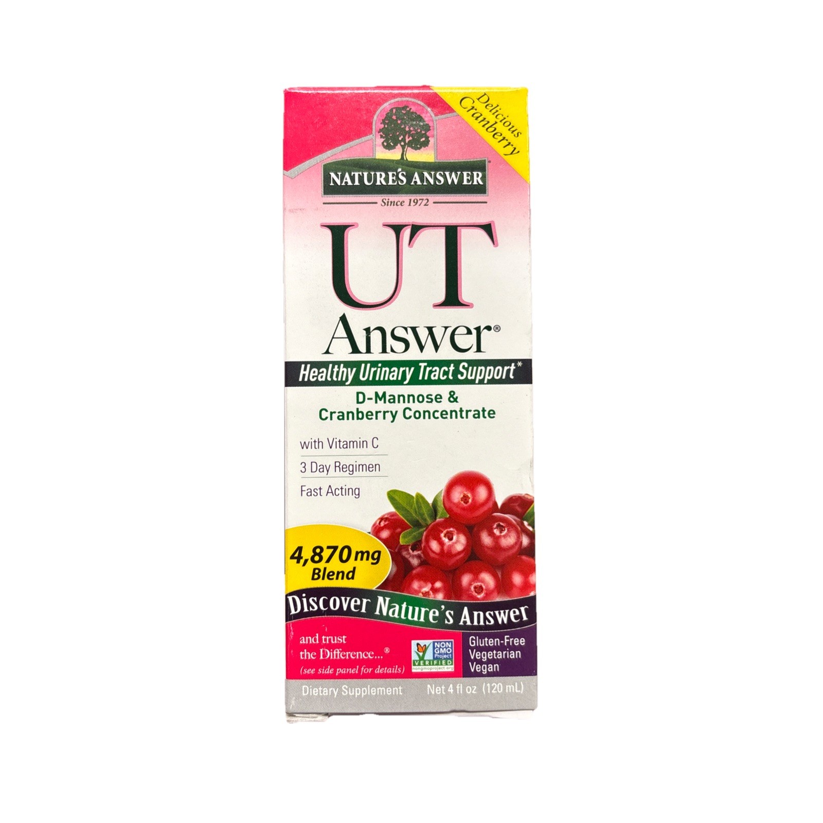 Nature’s Answer UT Answer, D-Mannose & Cranberry Concentrate, 4 fl oz EXP 06/28