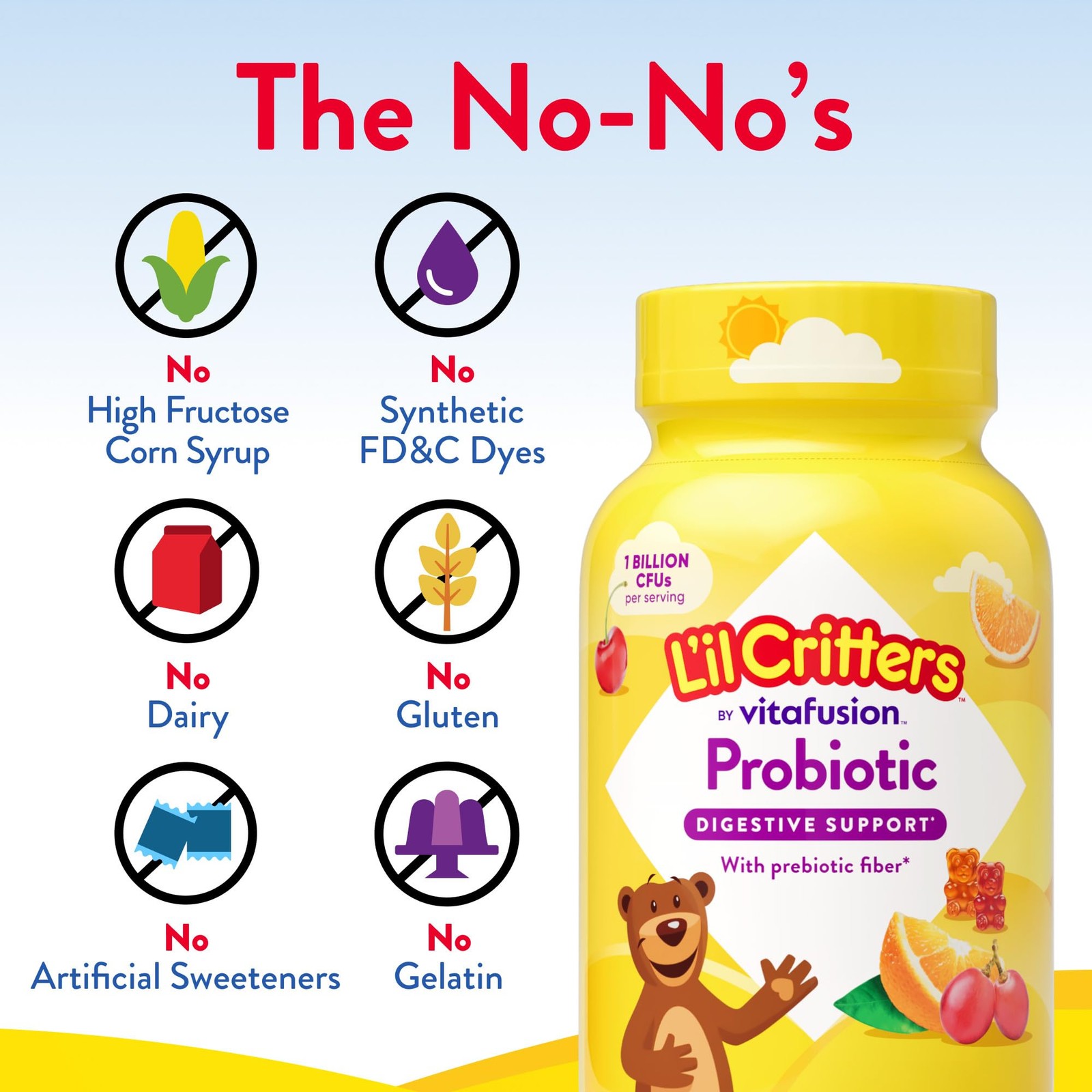 L’il Critters Probiotic Daily Gummy Supplement 60 count (Pack of 1), Assorted
