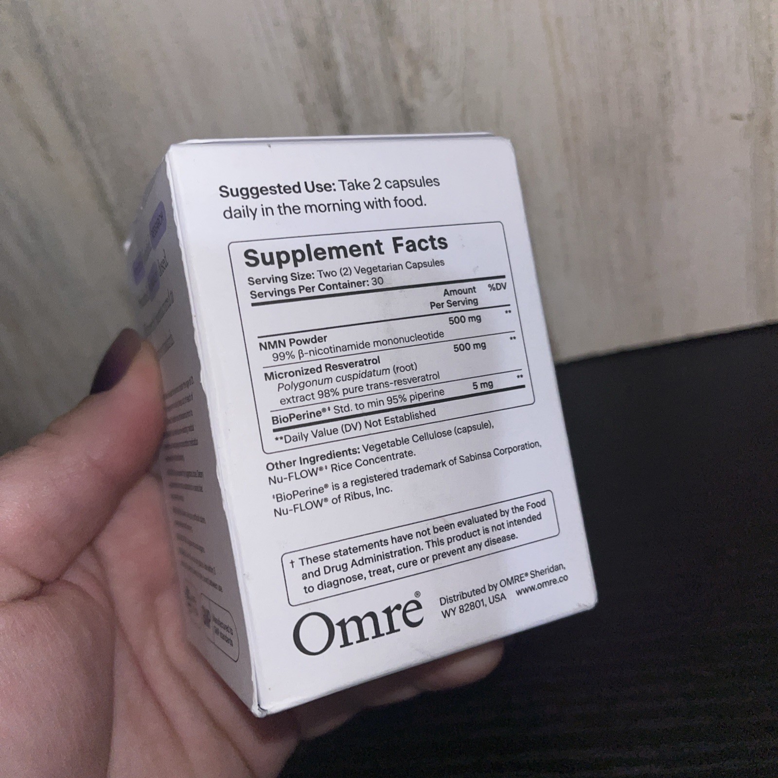 Omre Support Resveratrol Dietary Supplement 60 Caps – New Seal Exp. 10/2028
