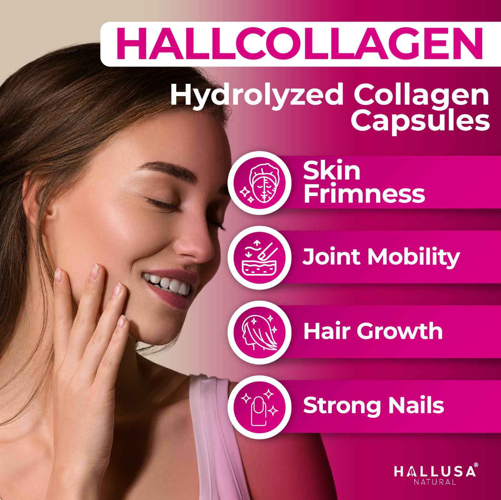 HYDROLYZED COLLAGEN Complex – Skin, Hair & Joint Care – Anti-Aging – 60 Caps