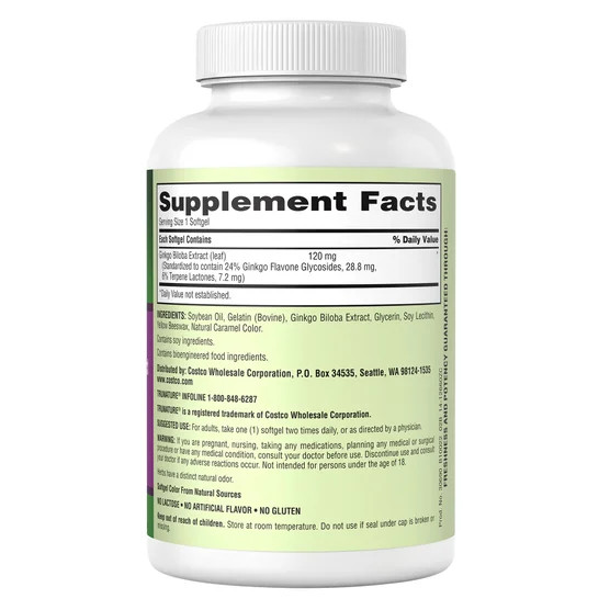 2-Pack Trunature Ginkgo Biloba 120mg, 340 Softgels