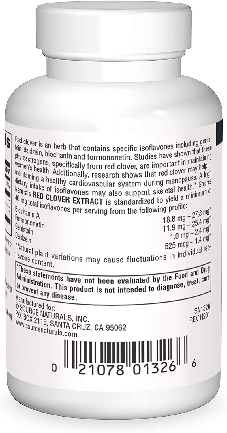 Source Naturals Red Clover Extract 500 mg 60 Tablet