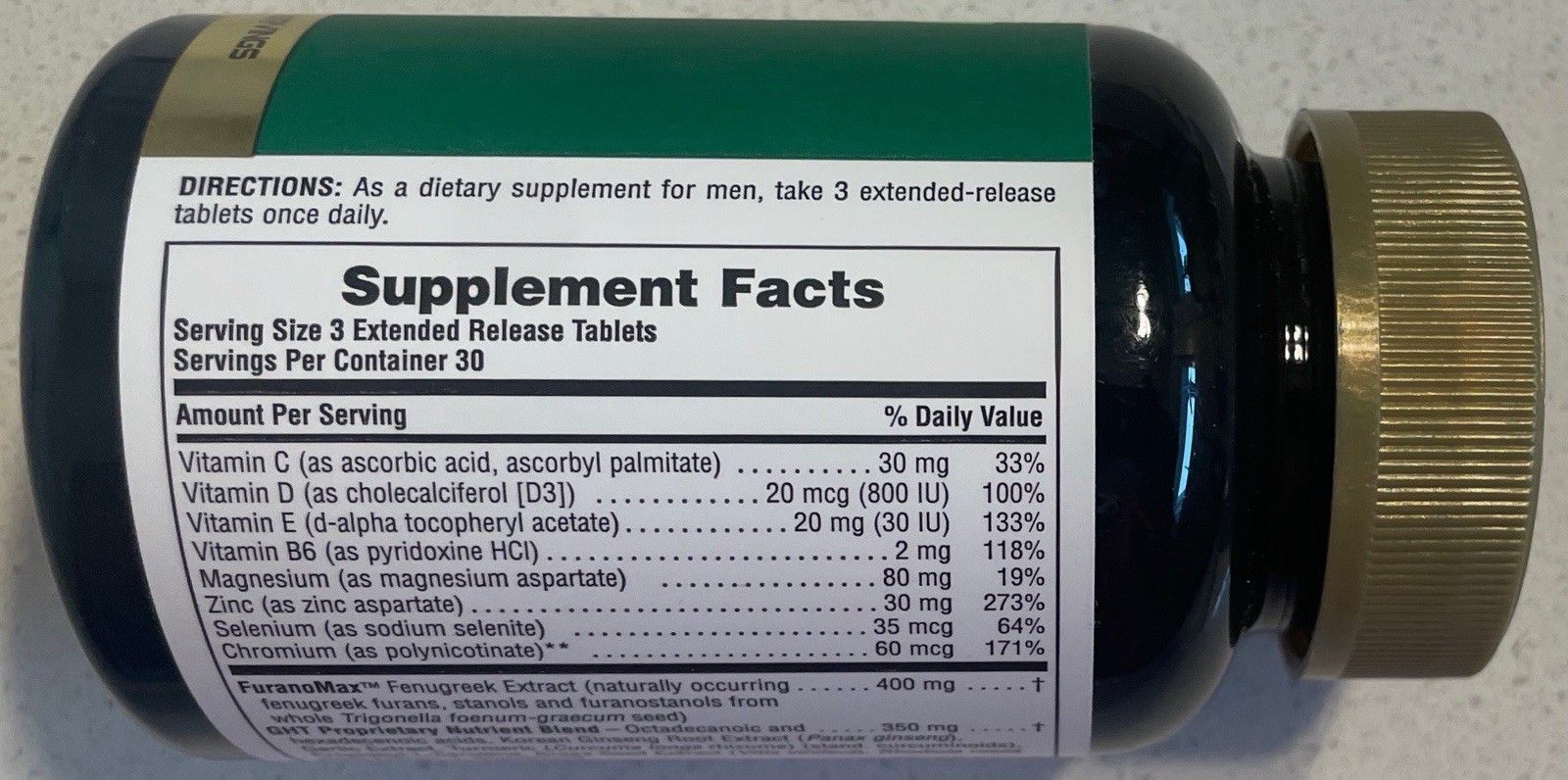 Natures Plus Ultra GHT Male Maximum Strength – 90 Tablets – Expires 10/2029