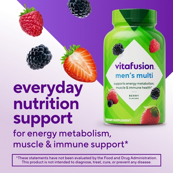 vitafusion Adult Gummy Vitamins for Men with 10% More Vitamins A, C, & E, 120 CT