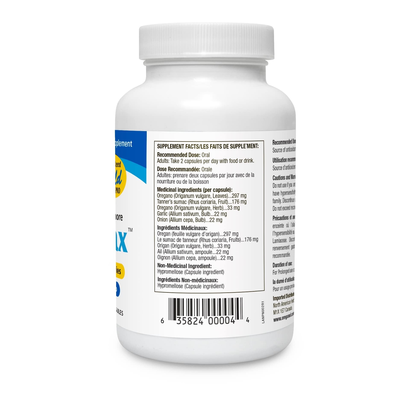 NORTH AMERICAN HERB & SPICE OregaMax – 90 Vegi Capsules – Healthy Digestive &…