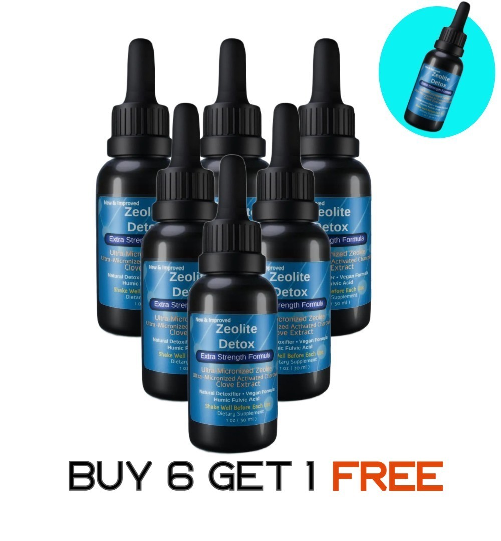 Zeolite Liquid Buy 6 + 1 FREE, Extra Strength CLEANSE, HEAVY METAL Detox Support