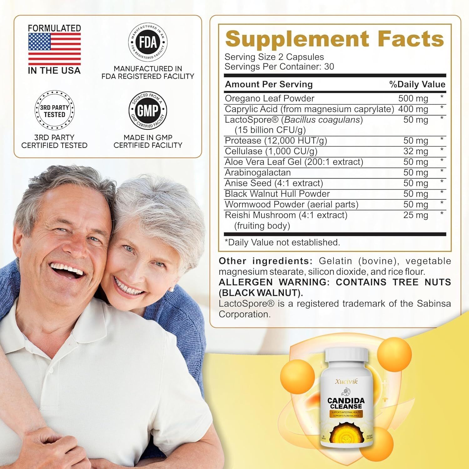 Candida Cleanser 60 Capsules – Natural Herbs – Gut Health – Detox & Vitality+